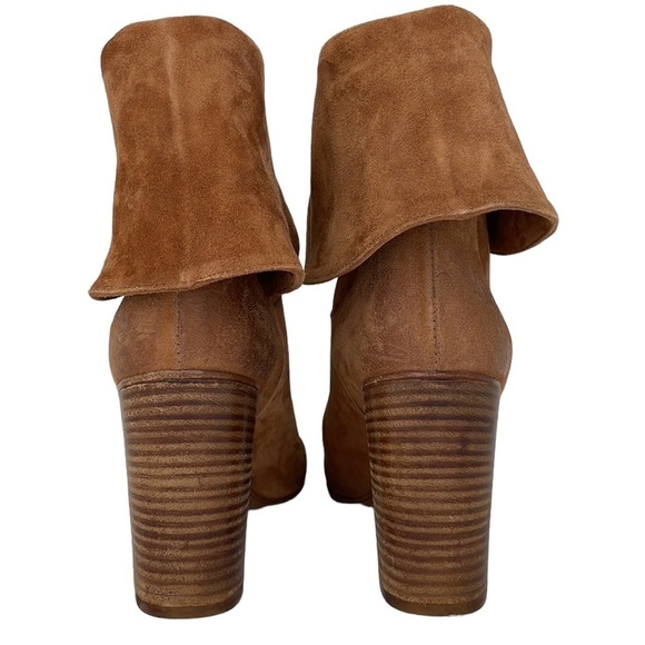 Free People Fold Down Brown Suede Leather Heeled Size 41 - Picture 2 of 12